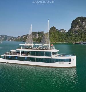a large boat in a large body of water