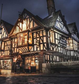 a large building is lit up at night