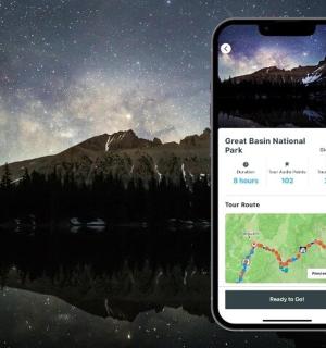 an iphone displaying a view of a night sky