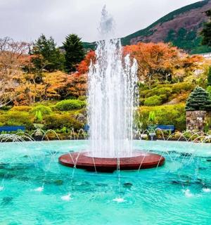 水池中央的喷泉