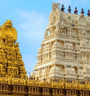 a large building with a gold