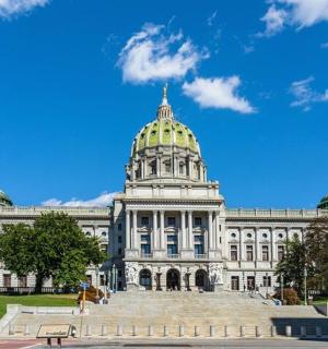 a building with a gold dome on top of it