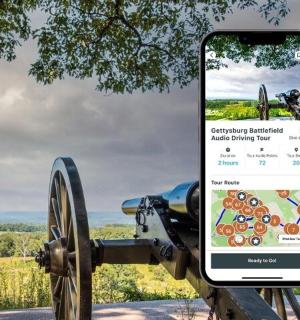 an iphone displaying a map of a field