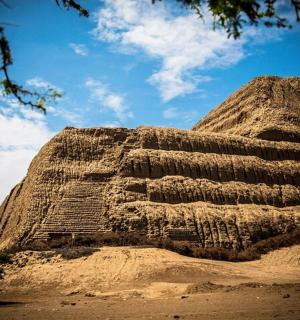 a large rock formation in the desert