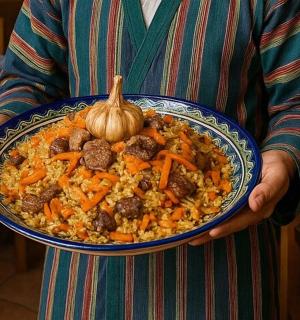 一个人拿着一碗大蒜