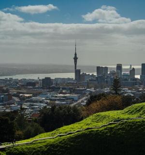 a view of a city from a hill with aucklandizonsizons