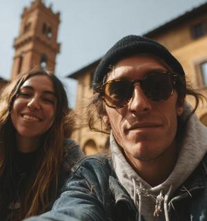 a man and a woman standing next to each other
