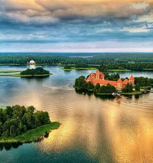 an island in the middle of a large body of water