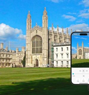 大楼前的两部手机