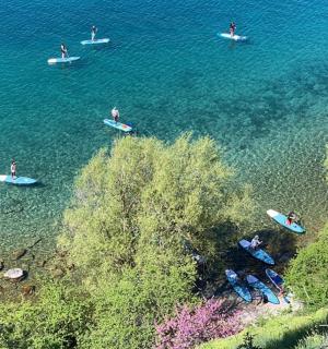 一群人在水中乘船