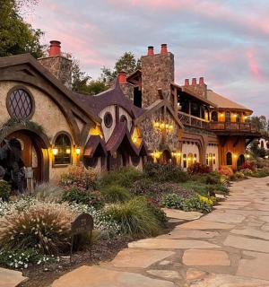 a large house with a pathway in front of it