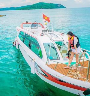 a man standing on a boat in the water