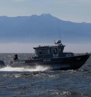 水中有一人的小船