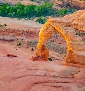 a view of a rock formation in the desert