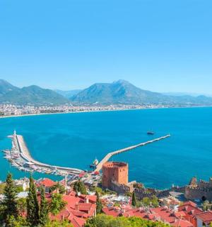 a view of a city and a body of water