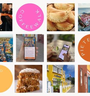 koláž z obrázků jídla a památek