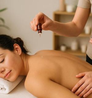 žena si dopřává masáž v lázních