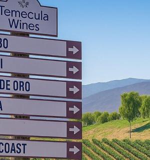 葡萄园前的路牌