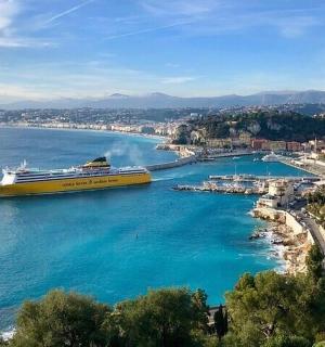 a large cruise ship in a large body of water