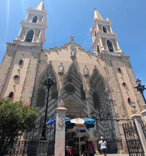 a large church with two towers on top of it