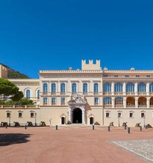 a large white building with a tree in front of it