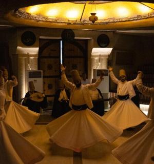 a group of people dancing in a room