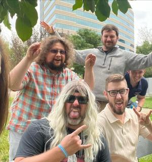 a group of people posing for a picture