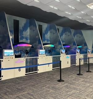 a row of video poker machines in a casino