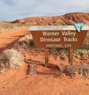 a sign in the middle of a dirt road