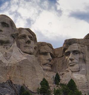 a statue of presidents of presidents on a mountain