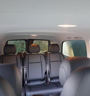 a view of the back seats of a van