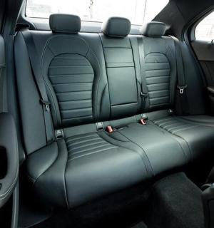 a seat in the back of a car