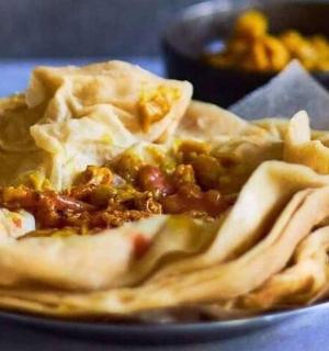 a plate of food on a table