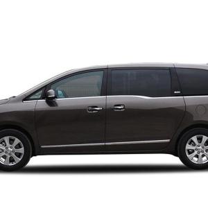 a black van is shown on a white background