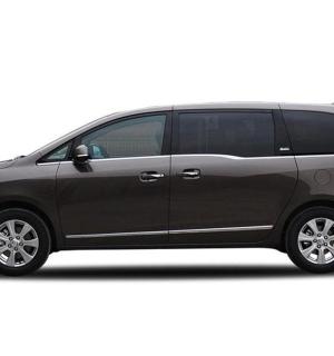 a black van is shown on a white background