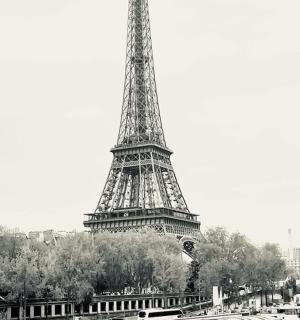 埃菲尔铁塔的黑白照片