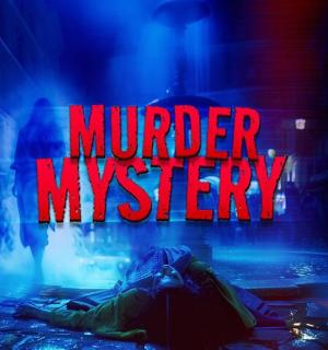 osoba ležící na zemi s nápisem vražedná záhada