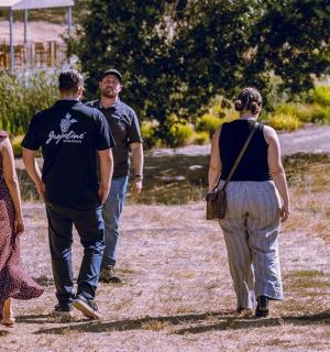 一群人沿着小路行走