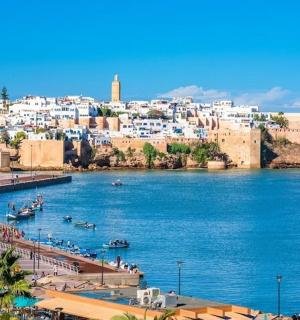 城市和水域的景色