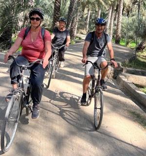 一群人骑着自行车沿着道路行驶