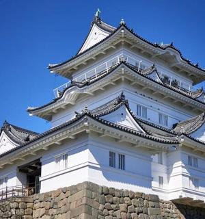 墙上的一座白色大楼