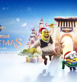 一张环球影业圣诞电影的海报