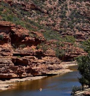 a river in the middle of a canyon