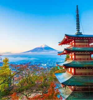 一座以山为背景的宝塔