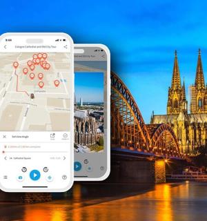 zwei iPhones nebeneinander auf einer Brücke