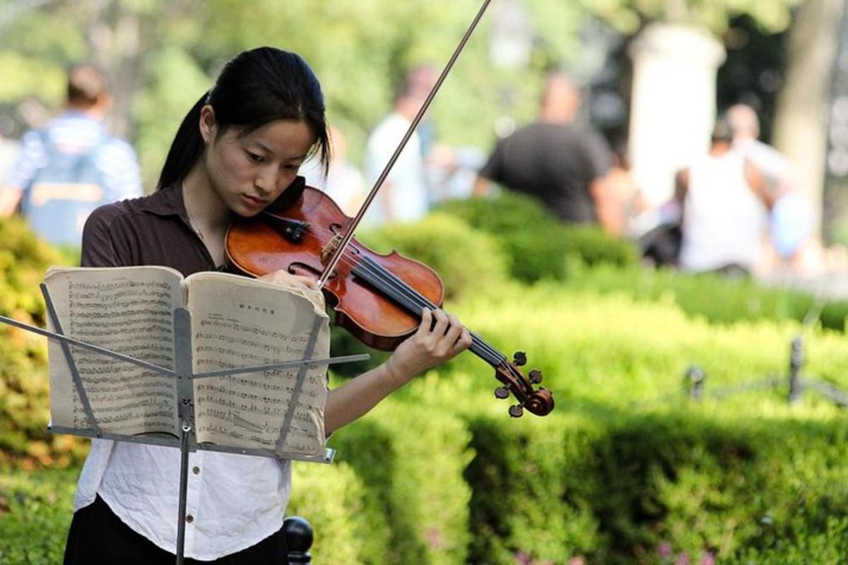 žena svira violinu s knjigom