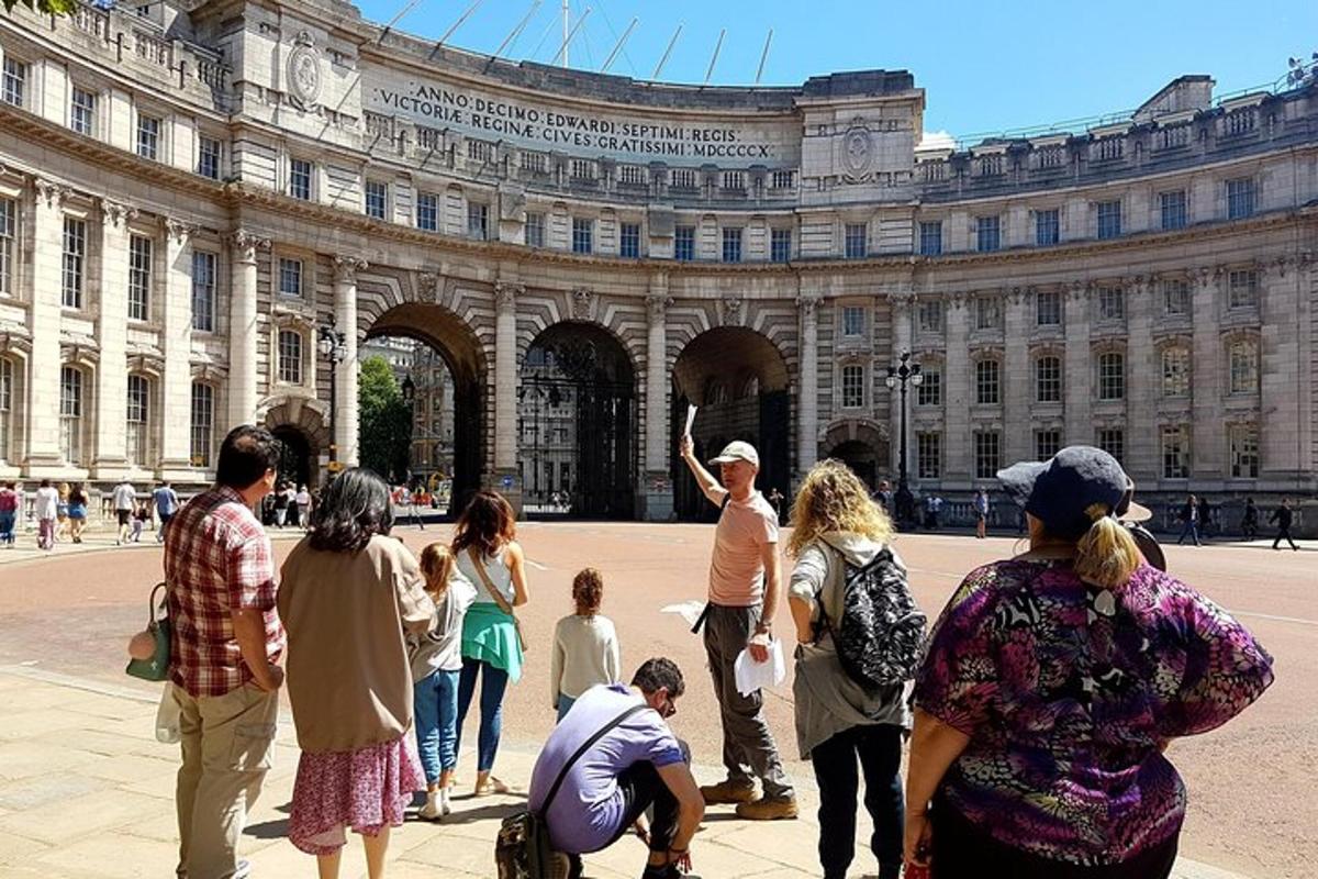 a group of people standing in front of a building