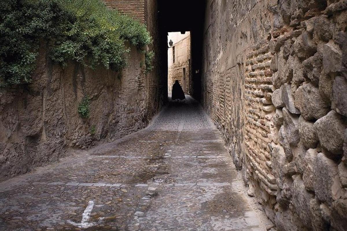 en gyde med en tunnel i en stenmur