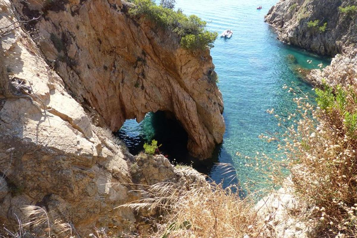 a cave in the side of a cliff