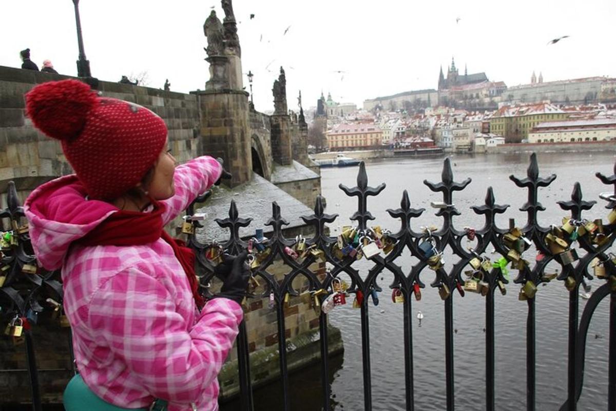 a little girl standing next to a fence